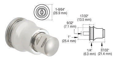 CRL Push Button Lock for Cabinet Glass Door