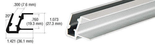 CRL Satin Anodized Aluminum Slant Front Base Rail Extrusion