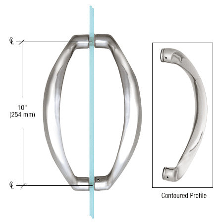 CRL 10" Glass Mounted Sculptured Pull Handle