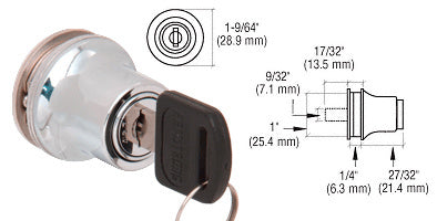 CRL Lock for Cabinet Glass Door
