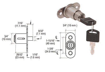 CRL Brushed Nickel Track Plunger Lock