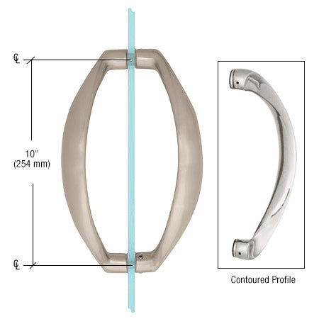 CRL 10" Glass Mounted Sculptured Pull Handle