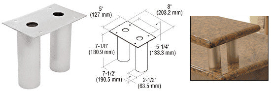 CRL Brushed Stainless Steel Round Post Support
