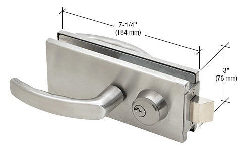CRL Glass Mounted Latch with Lock, Thumbturn, and Lever Handles- North American