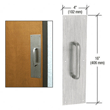 CRL 3/4" Diameter 6" Pull Handle with 4" x 16" Pull Plate
