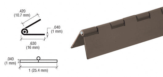 CRL 1/2" Aluminum Piano Hinge - 72"