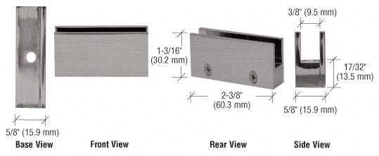 CRL  Face Plate Clamp for 1/4" to 5/16" Glass