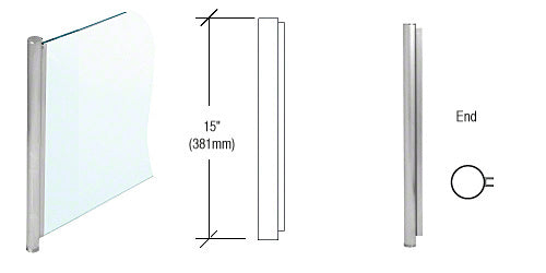 CRL 15" Brushed Stainless Steel 1" Diameter End Post
