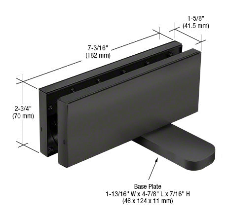 CRL Hydraulic Patch Fitting with 2-9/16" Setback - 90º Hold Open Model