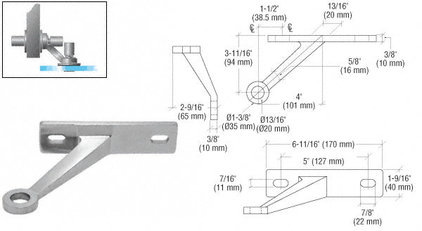CRL Heavy-Duty Spider Fitting Single Right Arm Wall Mount Frame Spider