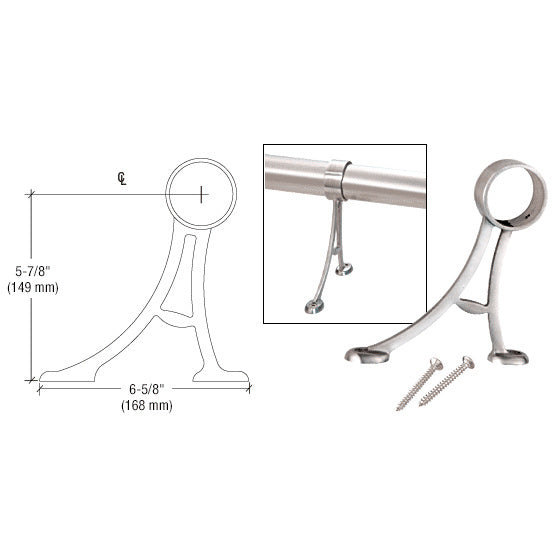 CRL Floor Mount Foot Railing Bracket for 2" Tubing