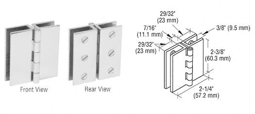CRL  Large Glass-to-Glass Out-Swing Set Screw Hinge