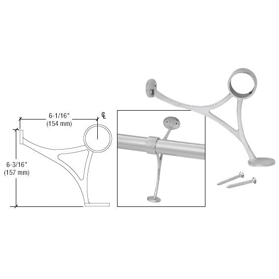 CRL Combination Foot Railing Bracket for 1-1/2" Tubing