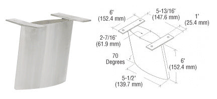 CRL Brushed Stainless Angled 6" Steel Support