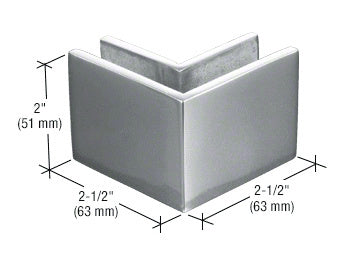 CRL 2-1/2" x 2" 90º Outside Corner Mall Front Clamp