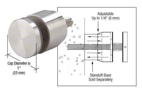 CRL Adjustable Height Standoff Cap for 3/4" Base