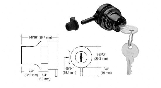 CRL Random Keyed Through Glass Plunger Lock