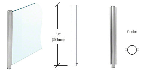 CRL 15" Brushed Stainless Steel 1" Diameter Center Post