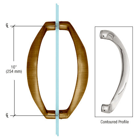 CRL 10" Glass Mounted Sculptured Pull Handle
