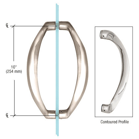 CRL 10" Glass Mounted Sculptured Pull Handle