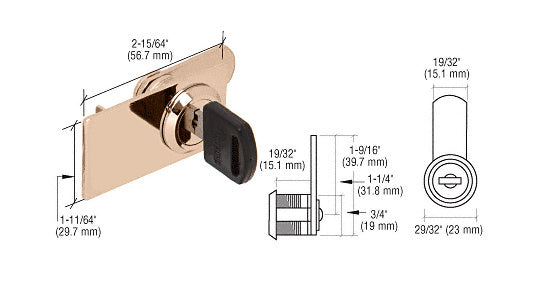 CRL Lock for Cabinet Swinging Glass Door