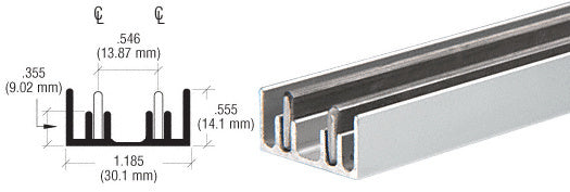 CRL Aluminum Lower Track For Large Sliding Panel