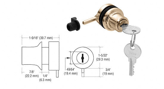 CRL Random Keyed Through Glass Plunger Lock