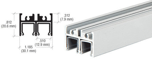 CRL Satin Anodized Aluminum Upper Track for Clover Showcase