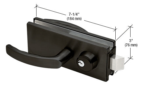 CRL Glass Mounted Latch with Lock, Thumbturn, and Lever Handles- North American