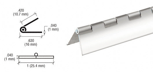 CRL Finish 1" Steel Piano Hinge - 72"