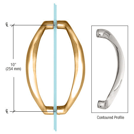 CRL 10" Glass Mounted Sculptured Pull Handle