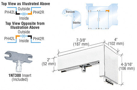 CRL 90 Degree Right Hand Sidelite Patch with 1NT300 Insert