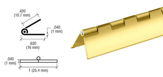 CRL Finish 1" Steel Piano Hinge - 72"