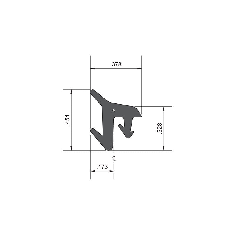 1/2" To 3/4" Glazing Gasket For Tapered Sidelite Rails & Headers
