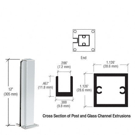 CRL 12" End Design Series Partition Post
