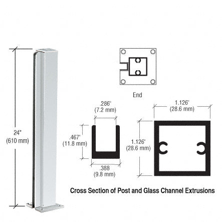 CRL 24" End Design Series Partition Post
