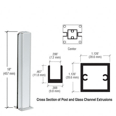 CRL 18" Center Design Series Partition Post
