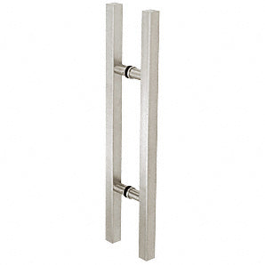 CRL Glass Mounted Square Ladder Style Pull Handle with Round Mounting Posts - 24" Overall Length