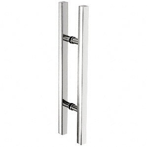 CRL Glass Mounted Square Ladder Style Pull Handle with Round Mounting Posts - 24" Overall Length