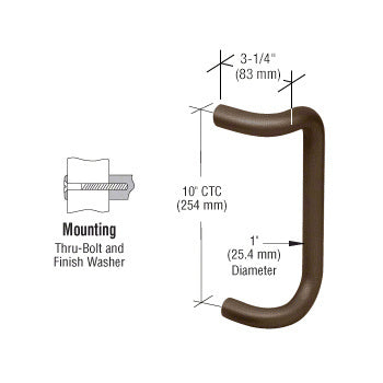CRL 10" Single-Sided Offset Door Pull
