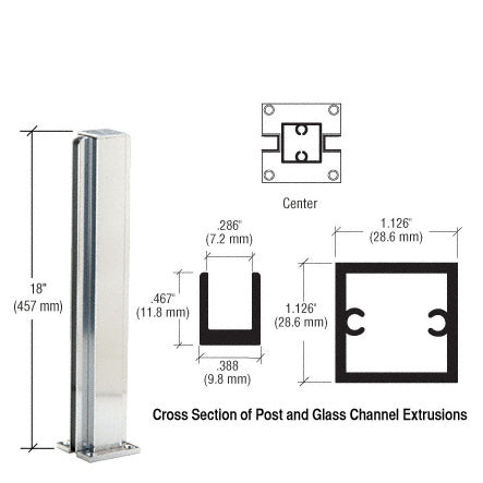 CRL 18" Center Design Series Partition Post