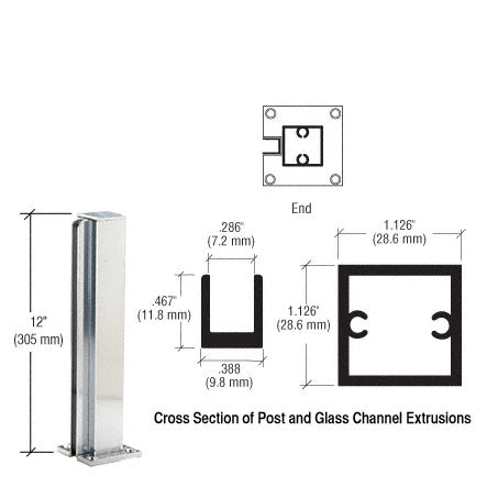 CRL 12" End Design Series Partition Post