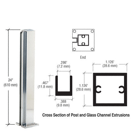 CRL 24" End Design Series Partition Post