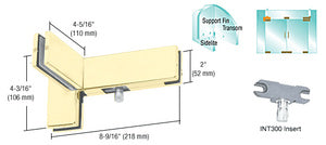CRL Right Hand Sidelite Transom Patch with Support Fin Bracket and 1NT300 Insert