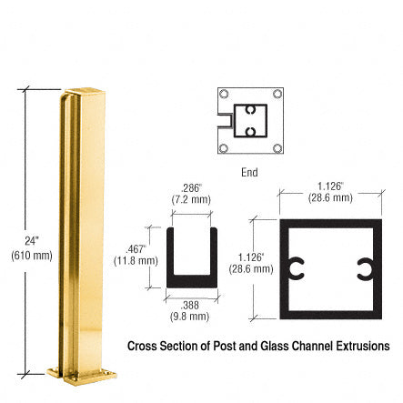 CRL 24" End Design Series Partition Post