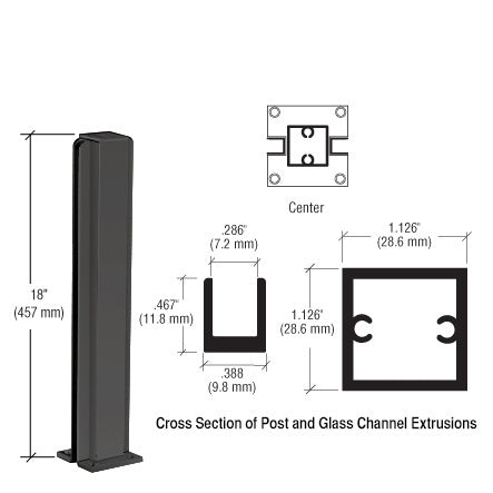 CRL 18" Center Design Series Partition Post