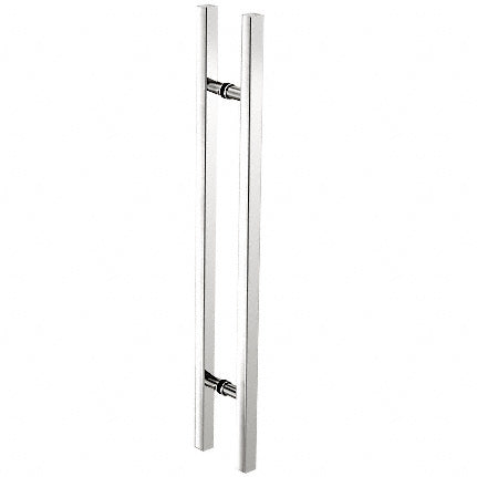 CRL Glass Mounted Square Ladder Style Pull Handle with Round Mounting Posts - 48" Overall Length