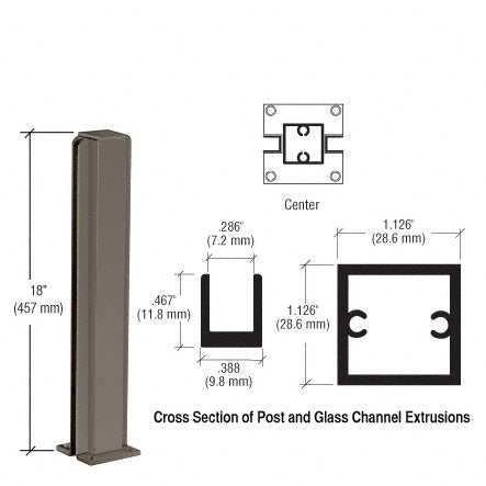 CRL 18" Center Design Series Partition Post