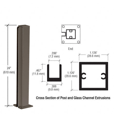 CRL 24" End Design Series Partition Post