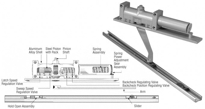 CRL Norton® 7900 Series Hold Open Left Hand Interior Door Closer